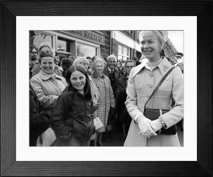 Framed Print : Katharine, Duchess of Kent meets the people of Grosmont before opening the 18-mile