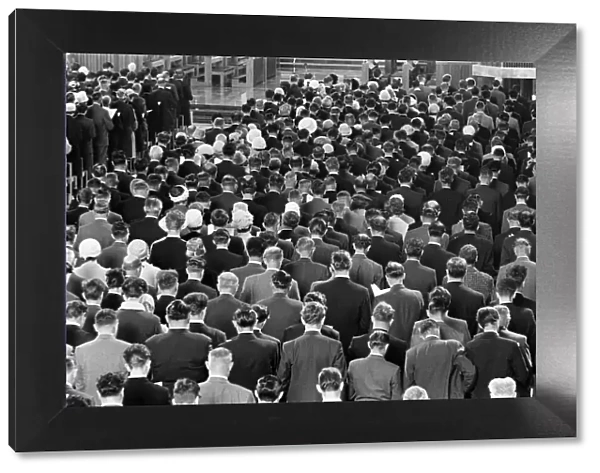 The first service takes place in the new Coventry Cathedral. May 1962