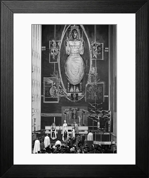 Framed Print : The first service takes place in the new Coventry Cathedral. May 1962 Framed Print : The first service takes place in the new Coventry Cathedral. May 1962