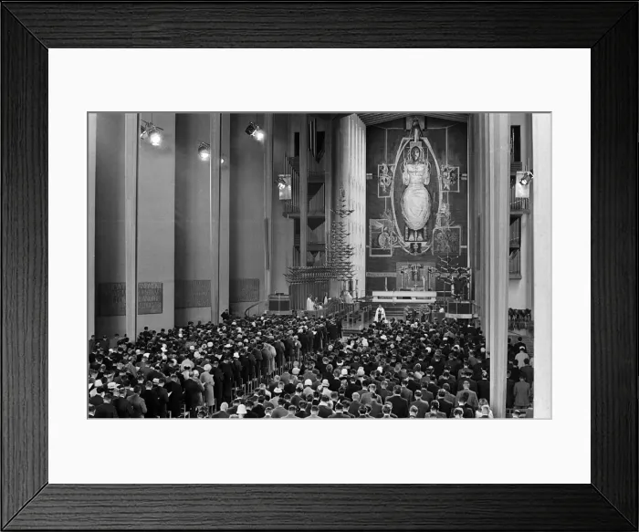 Framed Print : The first service takes place in the new Coventry Cathedral. May 1962 Framed Print : The first service takes place in the new Coventry Cathedral. May 1962
