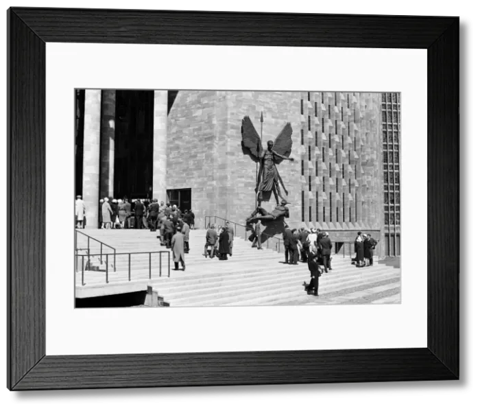 Framed Print : The first service takes place in the new Coventry Cathedral. May 1962 Framed Print : The first service takes place in the new Coventry Cathedral. May 1962