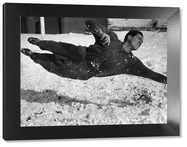 Harry Leyland Blackburn Rovers goalkeeper seen here during training in the snow 26th