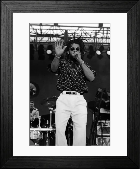 Framed Print : UB40 concert at Birmingham Citys St Andrews stadium. Rapper Astro performing