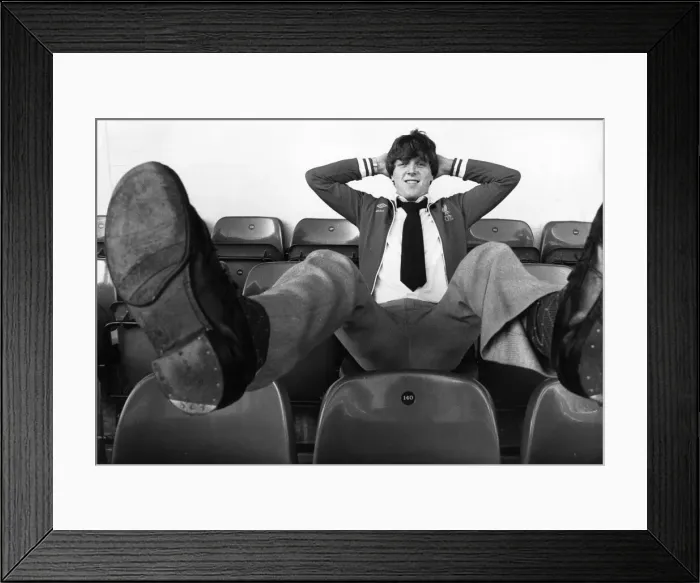 Framed Print : Liverpool football player Steve Nicol poses at Anfield afer signing for the club from Ayr