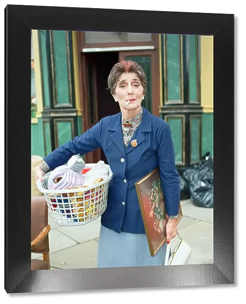 The cast of EastEnders on set. June Brown as Dot Cotton. 28th June 1991