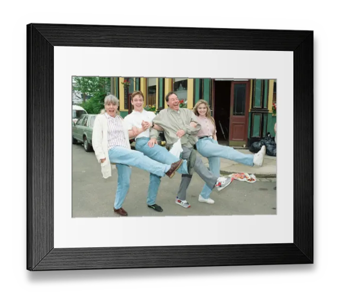 Framed Print : The cast of EastEnders on set. Wendy Richard as Pauline Fowler Framed Print : The cast of EastEnders on set. Wendy Richard as Pauline Fowler