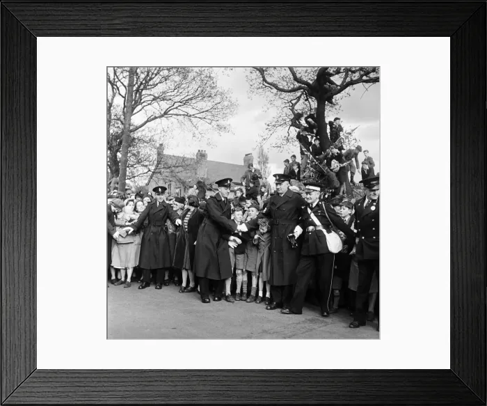 Framed Print : HMS Ark Royal is launched at Cammell Laird shipyard, Birkenhead, Merseyside, 3rd May 1950 Framed Print : HMS Ark Royal is launched at Cammell Laird shipyard, Birkenhead, Merseyside, 3rd May 1950