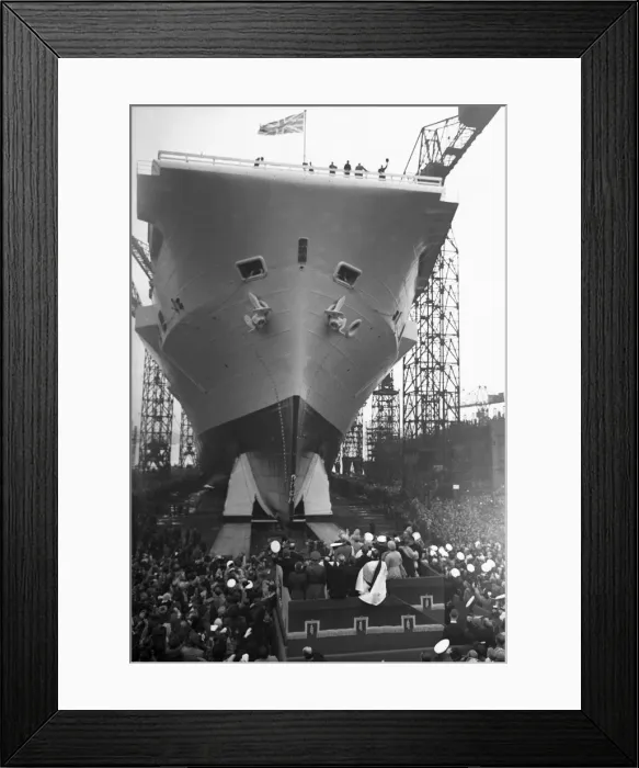 Framed Print : HMS Ark Royal is launched at Cammell Laird shipyard, Birkenhead, Merseyside, 3rd May 1950 Framed Print : HMS Ark Royal is launched at Cammell Laird shipyard, Birkenhead, Merseyside, 3rd May 1950