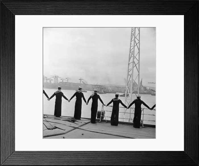 Framed Print : HMS Ark Royal is launched at Cammell Laird shipyard, Birkenhead, Merseyside, 3rd May 1950 Framed Print : HMS Ark Royal is launched at Cammell Laird shipyard, Birkenhead, Merseyside, 3rd May 1950