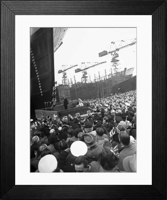 Framed Print : HMS Ark Royal is launched at Cammell Laird shipyard, Birkenhead, Merseyside, 3rd May 1950 Framed Print : HMS Ark Royal is launched at Cammell Laird shipyard, Birkenhead, Merseyside, 3rd May 1950