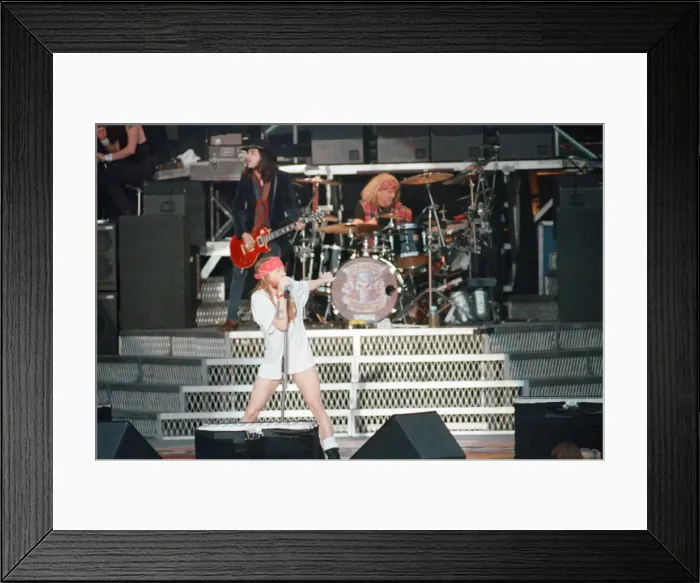 Framed Print : Guns N Roses concert held at Wembley Stadium, London during their Use You Illusion World Framed Print : Guns N Roses concert held at Wembley Stadium, London during their Use You Illusion World
