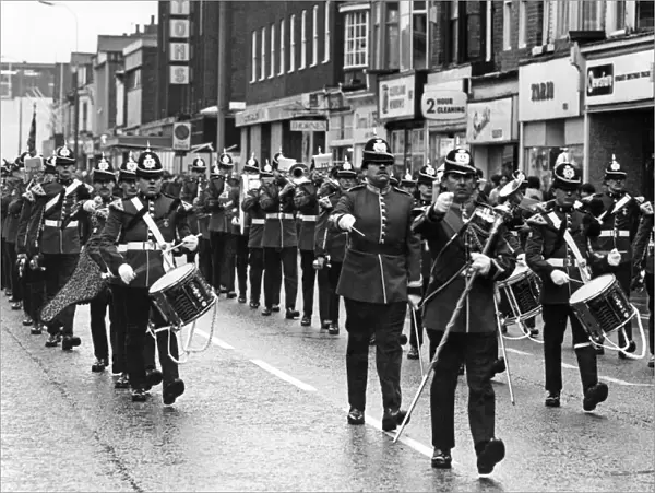The 1st Battalion The Green Howards marching in Middlesbrough, North Yorkshire