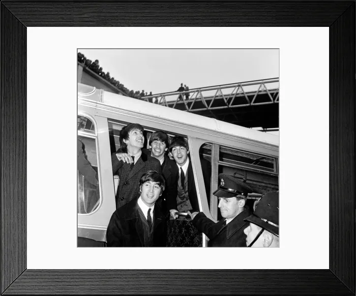 Framed Print : The Beatles return to England after their first American tour. Heathrow Airport, London Framed Print : The Beatles return to England after their first American tour. Heathrow Airport, London