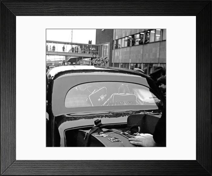 Framed Print : The Beatles return to England after their first American tour. Heathrow Airport, London Framed Print : The Beatles return to England after their first American tour. Heathrow Airport, London