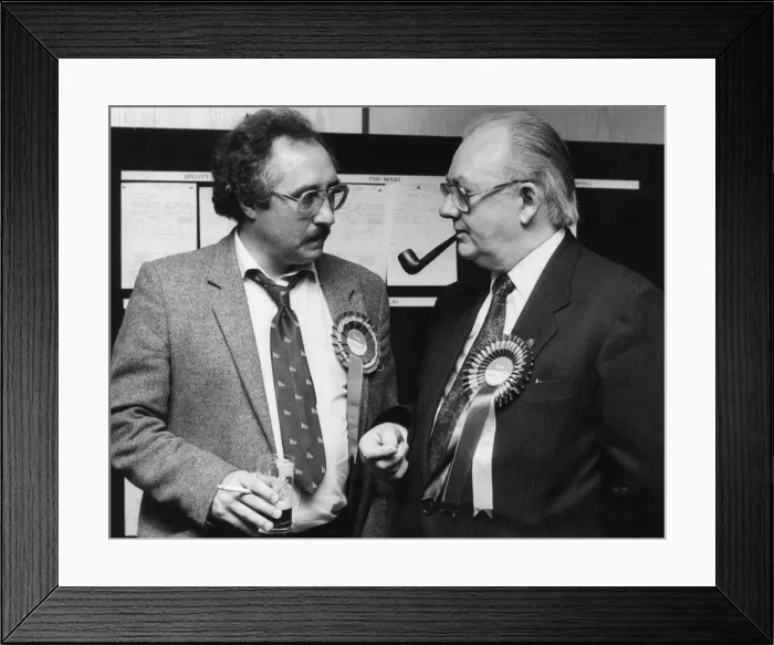 Framed Print : Jack Brooks, Baron Brooks of Tremorfa (1979), enjoys his pipe, in the early hours Framed Print : Jack Brooks, Baron Brooks of Tremorfa (1979), enjoys his pipe, in the early hours
