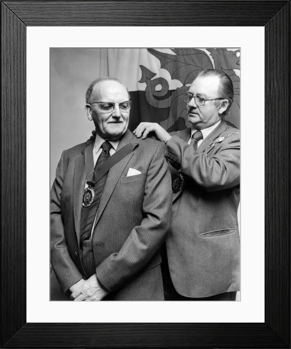 Framed Print : Jack Brooks, Baron Brooks of Tremorfa (1979), installed as the new Chairman of the County Framed Print : Jack Brooks, Baron Brooks of Tremorfa (1979), installed as the new Chairman of the County