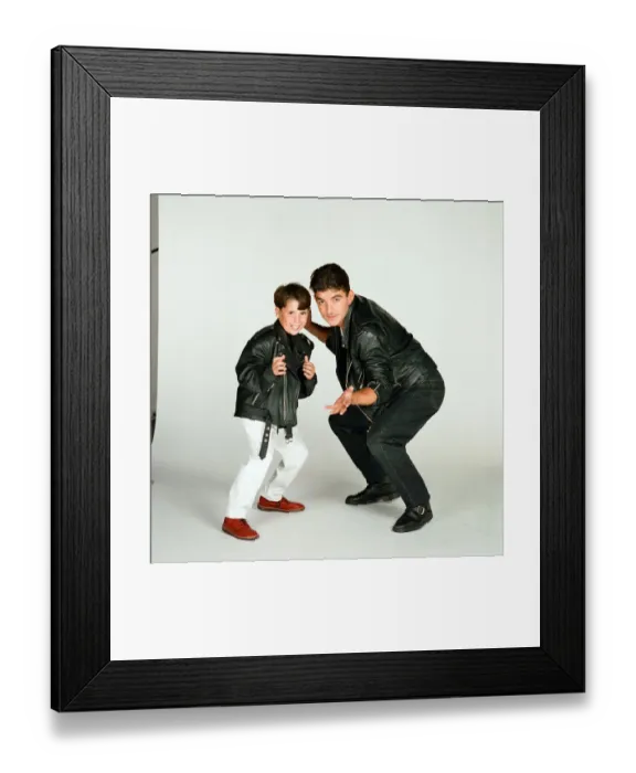 Framed Print : Eastenders stars John Altman (Nick Cotton) and Rossi Higgins (Ashley Cotton)