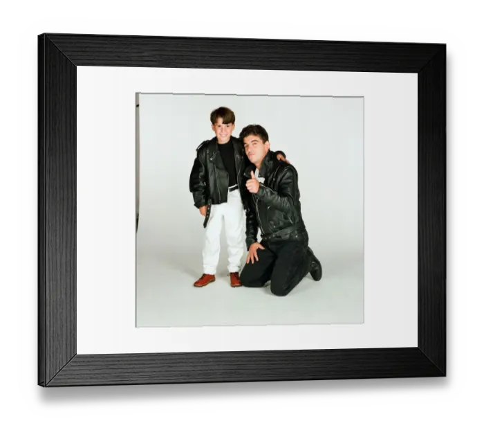 Framed Print : Eastenders stars John Altman (Nick Cotton) and Rossi Higgins (Ashley Cotton)