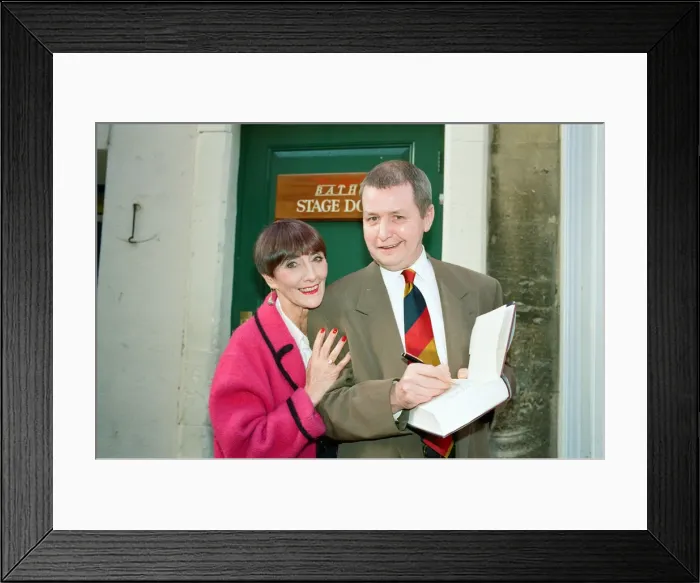 Framed Print : June Brown and Tony Warren at the Theatre Royal, Bath. 7th January 1994 Framed Print : June Brown and Tony Warren at the Theatre Royal, Bath. 7th January 1994