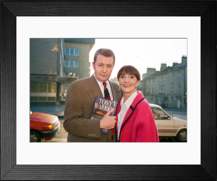 Framed Print : June Brown and Tony Warren at the Theatre Royal, Bath. 7th January 1994 Framed Print : June Brown and Tony Warren at the Theatre Royal, Bath. 7th January 1994