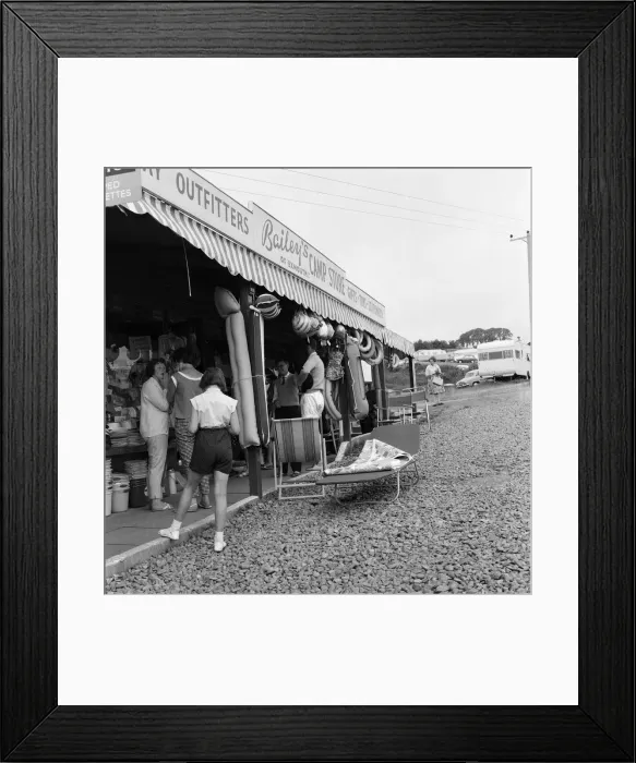 Framed Print : Sandy Bay Caravan site, near Exmouth, Devon. 14th July 1961 Framed Print : Sandy Bay Caravan site, near Exmouth, Devon. 14th July 1961