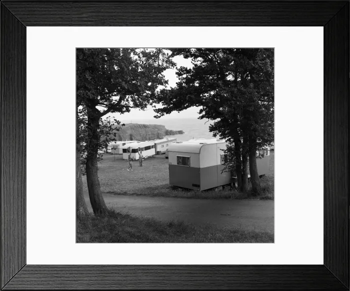 Framed Print : Sandy Bay Caravan site, near Exmouth, Devon. 14th July 1961