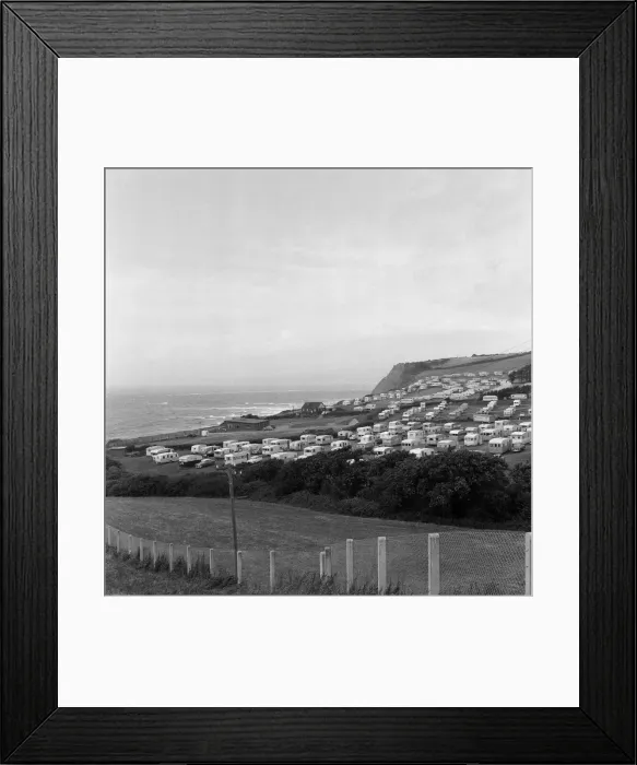 Framed Print : Sandy Bay Caravan site, near Exmouth, Devon. 14th July 1961 Framed Print : Sandy Bay Caravan site, near Exmouth, Devon. 14th July 1961