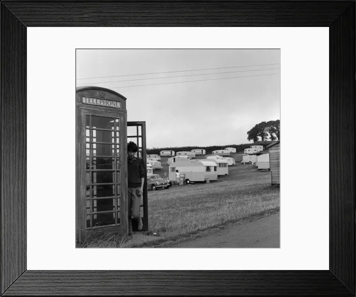 Framed Print : Sandy Bay Caravan site, near Exmouth, Devon. 14th July 1961 Framed Print : Sandy Bay Caravan site, near Exmouth, Devon. 14th July 1961