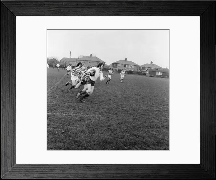 Framed Print : Rugby match in Acklam, Middlesbrough. 1971 Framed Print : Rugby match in Acklam, Middlesbrough. 1971