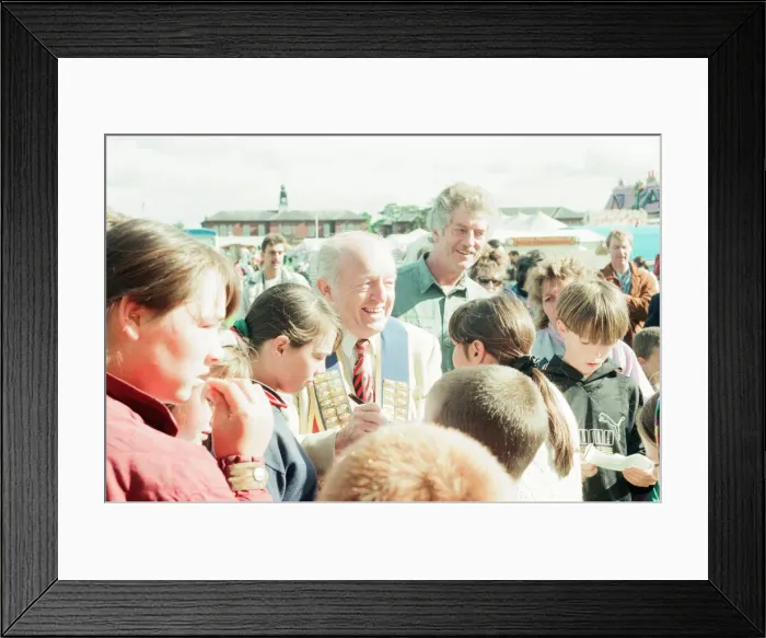 Framed Print : Paul Daniels, magician, opens the St Lukes Gala Fun Day, Middlesbrough Framed Print : Paul Daniels, magician, opens the St Lukes Gala Fun Day, Middlesbrough