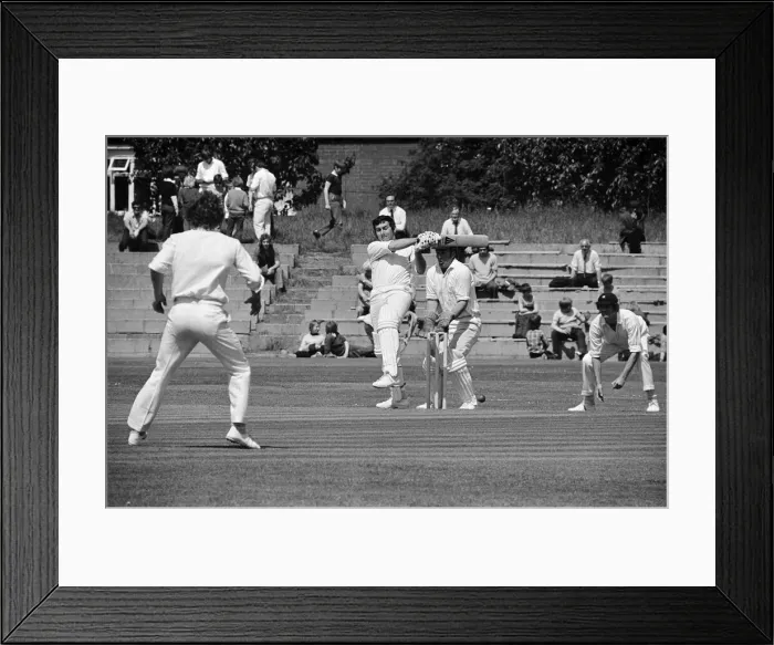 Framed Print : Cricket match in Acklam Park. Middlesbrough, North Yorkshire. 1973 Framed Print : Cricket match in Acklam Park. Middlesbrough, North Yorkshire. 1973