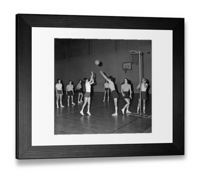 Framed Print : Netball final, Stockton. 1971