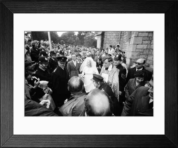 Framed Print : Robin Wilson weds Joy Crispin at St Gregorys Church, Dawlish, Devon Framed Print : Robin Wilson weds Joy Crispin at St Gregorys Church, Dawlish, Devon