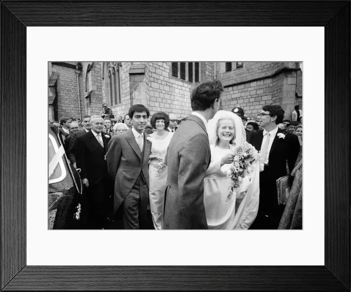 Framed Print : Robin Wilson weds Joy Crispin at St Gregorys Church, Dawlish, Devon Framed Print : Robin Wilson weds Joy Crispin at St Gregorys Church, Dawlish, Devon
