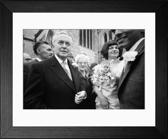 Framed Print : Robin Wilson weds Joy Crispin at St Gregorys Church, Dawlish, Devon
