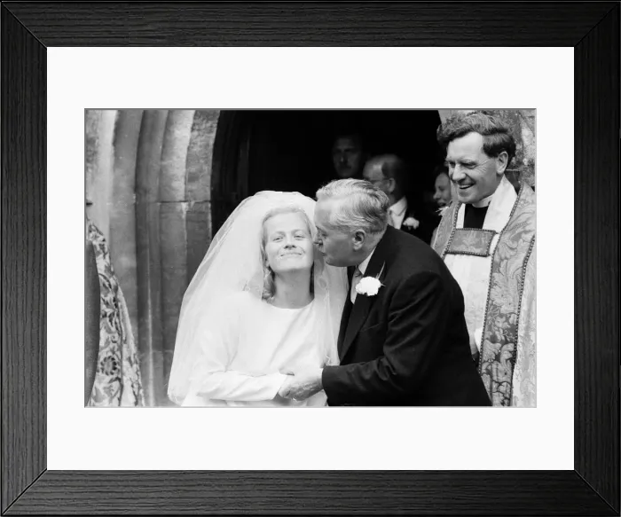 Framed Print : Robin Wilson weds Joy Crispin at St Gregorys Church, Dawlish, Devon Framed Print : Robin Wilson weds Joy Crispin at St Gregorys Church, Dawlish, Devon