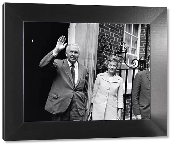 British Prime Minister Harold Wilson photo-call outside Number Ten Downing Street, London