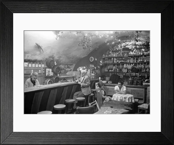 Framed Print : A night out in Majorca, Spain, August 1971