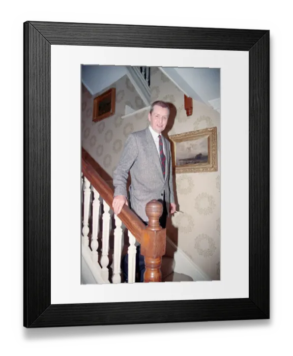 Framed Print : Tony Warren, creator of Coronation Street, pictured at home in 1991 Framed Print : Tony Warren, creator of Coronation Street, pictured at home in 1991