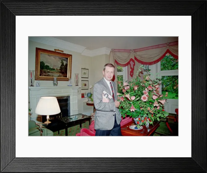 Framed Print : Tony Warren, creator of Coronation Street, pictured at home in 1991 Framed Print : Tony Warren, creator of Coronation Street, pictured at home in 1991