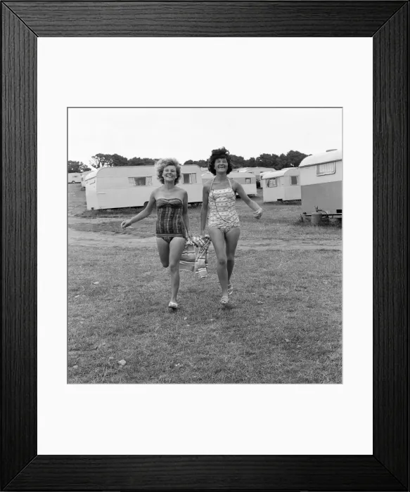 Framed Print : Sandy Bay Caravan site, near Exmouth, Devon. 14th July 1961 Framed Print : Sandy Bay Caravan site, near Exmouth, Devon. 14th July 1961
