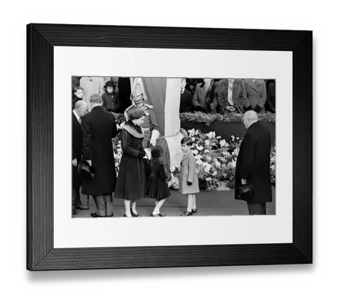 Framed Print : Queen Elizabeth II, with her children Prince Charles and Princess Anne Framed Print : Queen Elizabeth II, with her children Prince Charles and Princess Anne