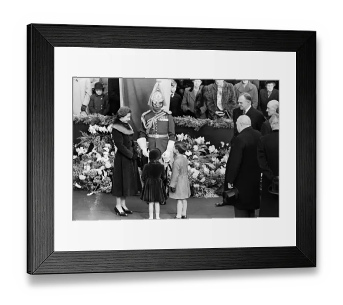 Framed Print : Queen Elizabeth II, with her children Prince Charles and Princess Anne Framed Print : Queen Elizabeth II, with her children Prince Charles and Princess Anne
