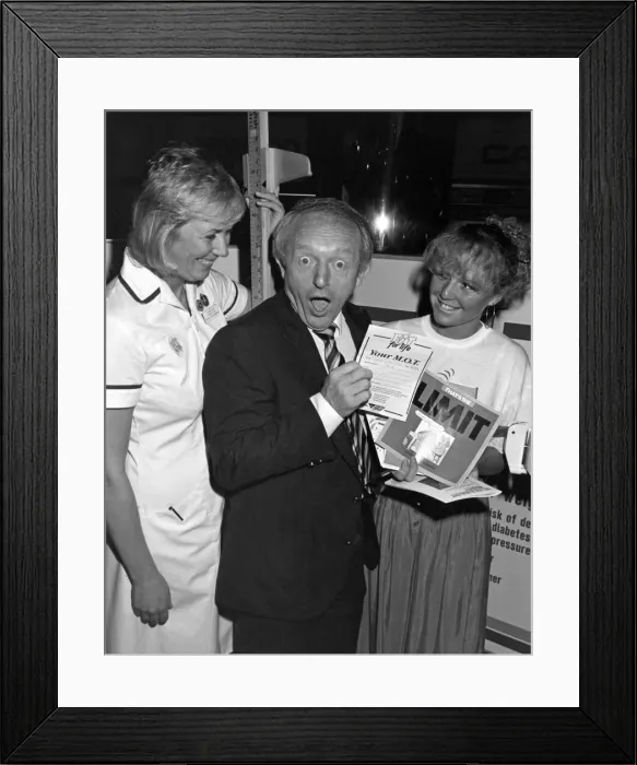 Framed Print : Paul Daniels looking at the South Tees Health Authority fit for life Framed Print : Paul Daniels looking at the South Tees Health Authority fit for life
