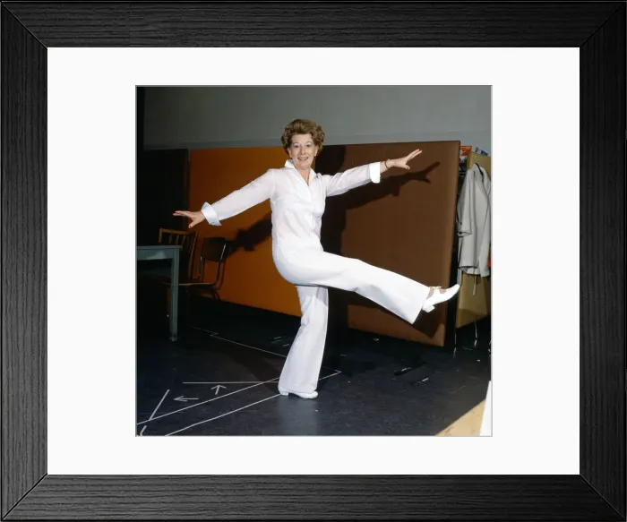 Framed Print : Jean Alexander, actor Pictured in a dance work out session Framed Print : Jean Alexander, actor Pictured in a dance work out session