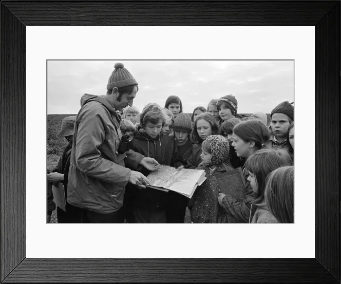 Framed Print : Guisborough Schoolchildren orienteering in Wharfedale, one of the Yorkshire Dales in Framed Print : Guisborough Schoolchildren orienteering in Wharfedale, one of the Yorkshire Dales in