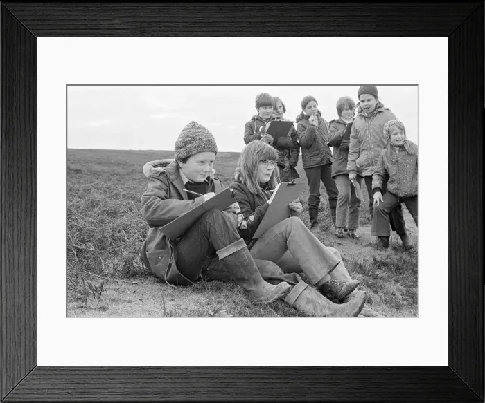 Framed Print : Guisborough Schoolchildren orienteering in Wharfedale, one of the Yorkshire Dales in Framed Print : Guisborough Schoolchildren orienteering in Wharfedale, one of the Yorkshire Dales in