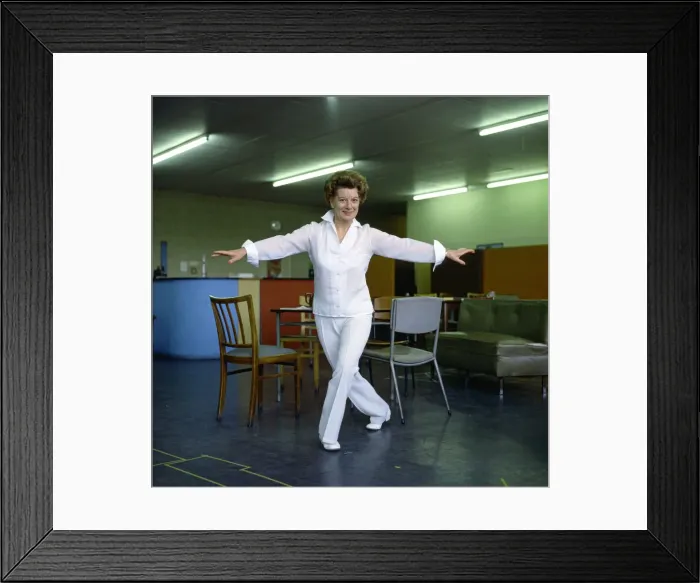 Framed Print : Jean Alexander, actor Pictured in a dance work out session Framed Print : Jean Alexander, actor Pictured in a dance work out session