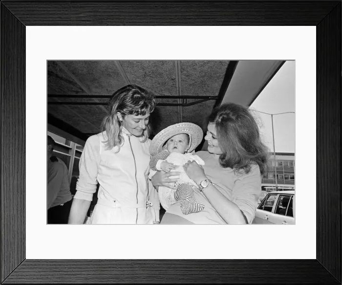 Framed Print : Vanessa Redgrave was at Heathrow Airport holding a baby Framed Print : Vanessa Redgrave was at Heathrow Airport holding a baby