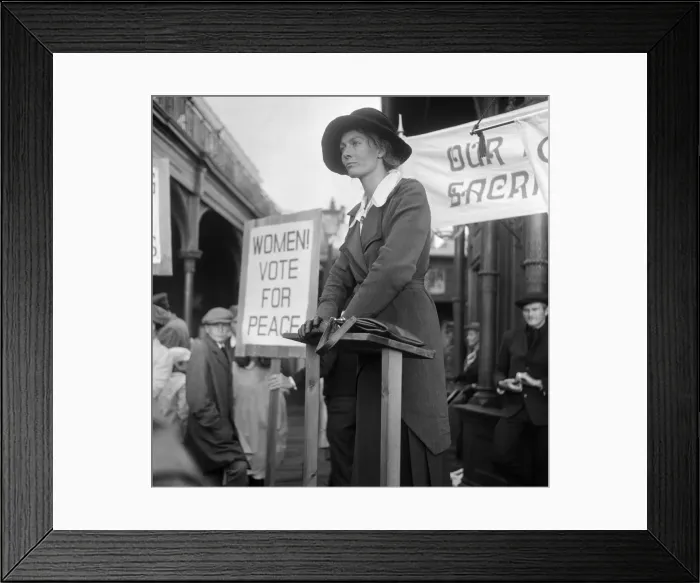 Framed Print : Vanessa Redgrave plays the part of Sylvia Pankhurst in the film Oh
